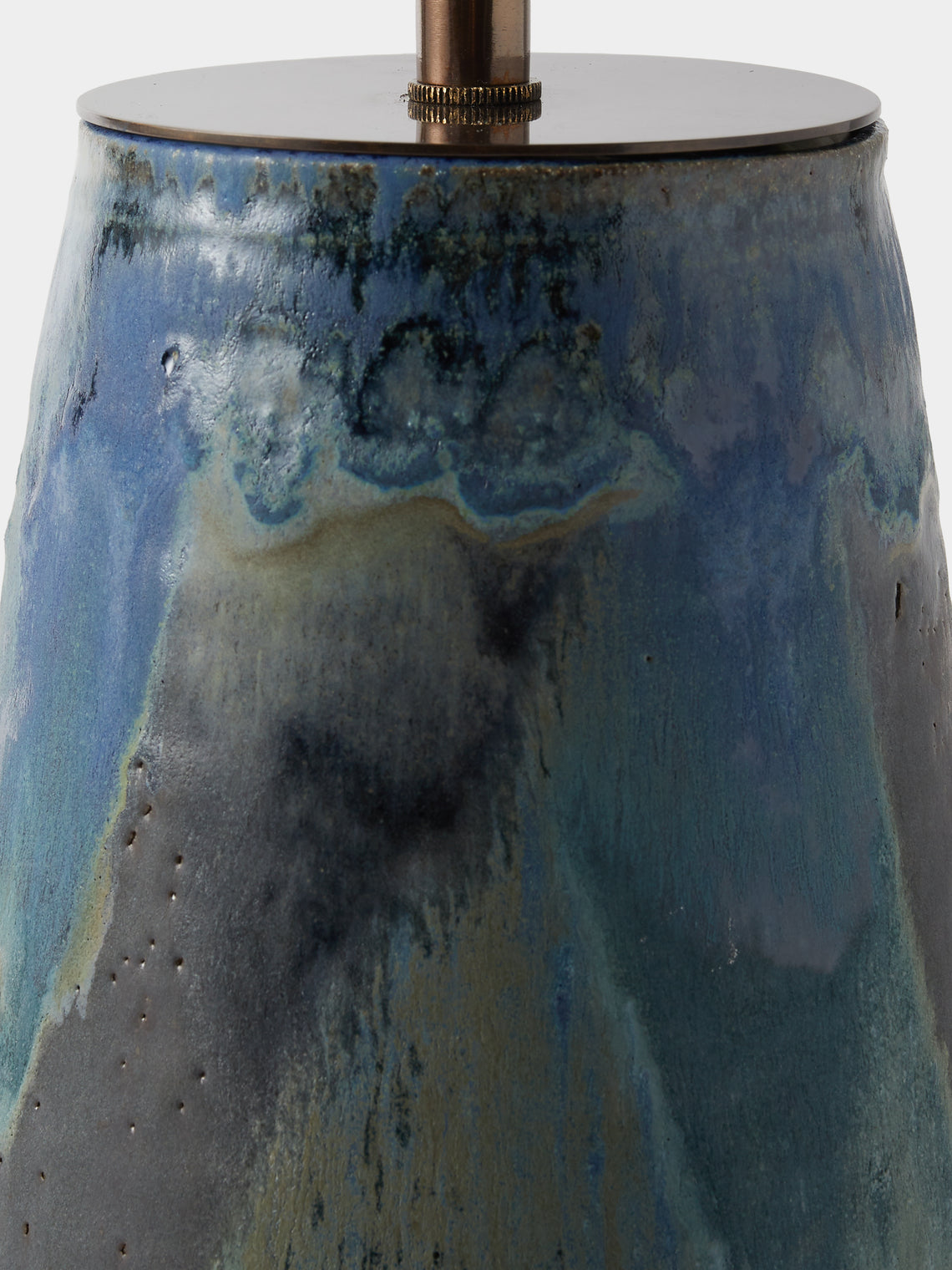 Peter Speliopoulos Projects - Hand-Glazed Stoneware Table Lamp - Blue - ABASK