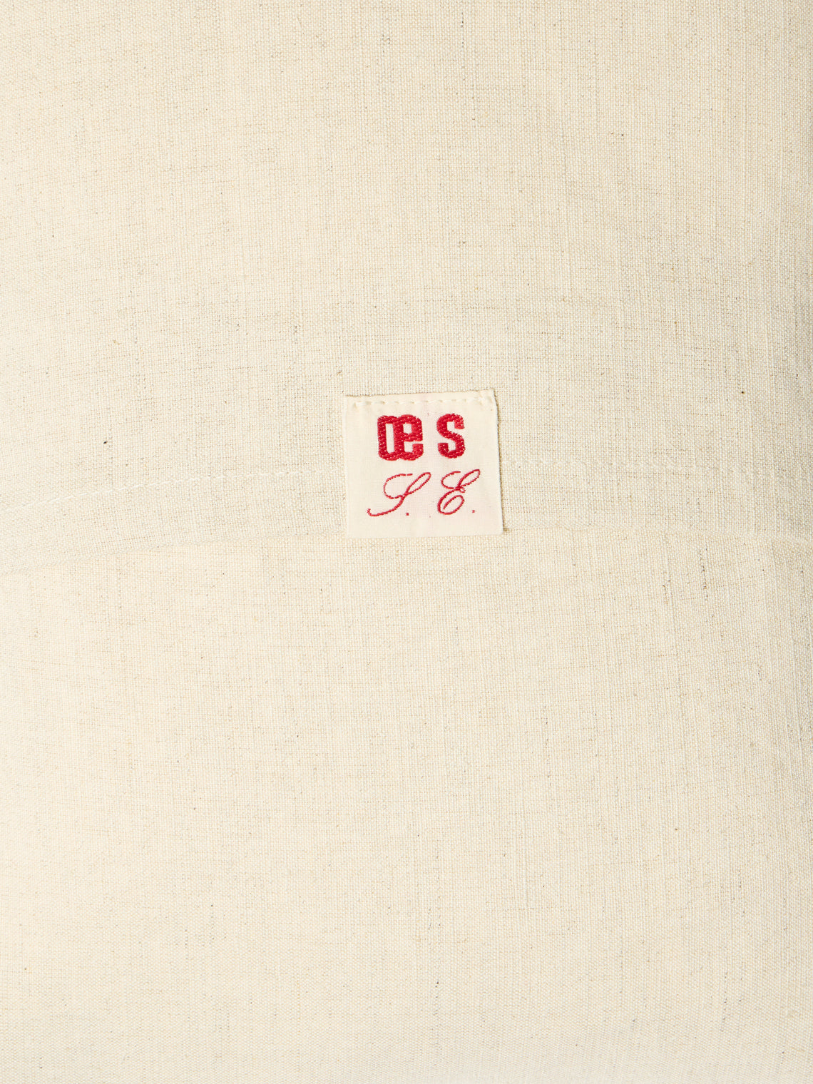 Oeuvres Sensibles - Book Hand-Embroidered Cotton and Hemp Linen Cushion (15.5in/40cm) - Cream - ABASK