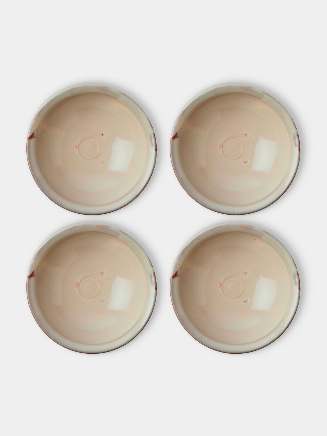 Fuminari Araga - Kohiki Ceramic Shallow Bowls – 6in/15cm (Set of 4) - White - ABASK