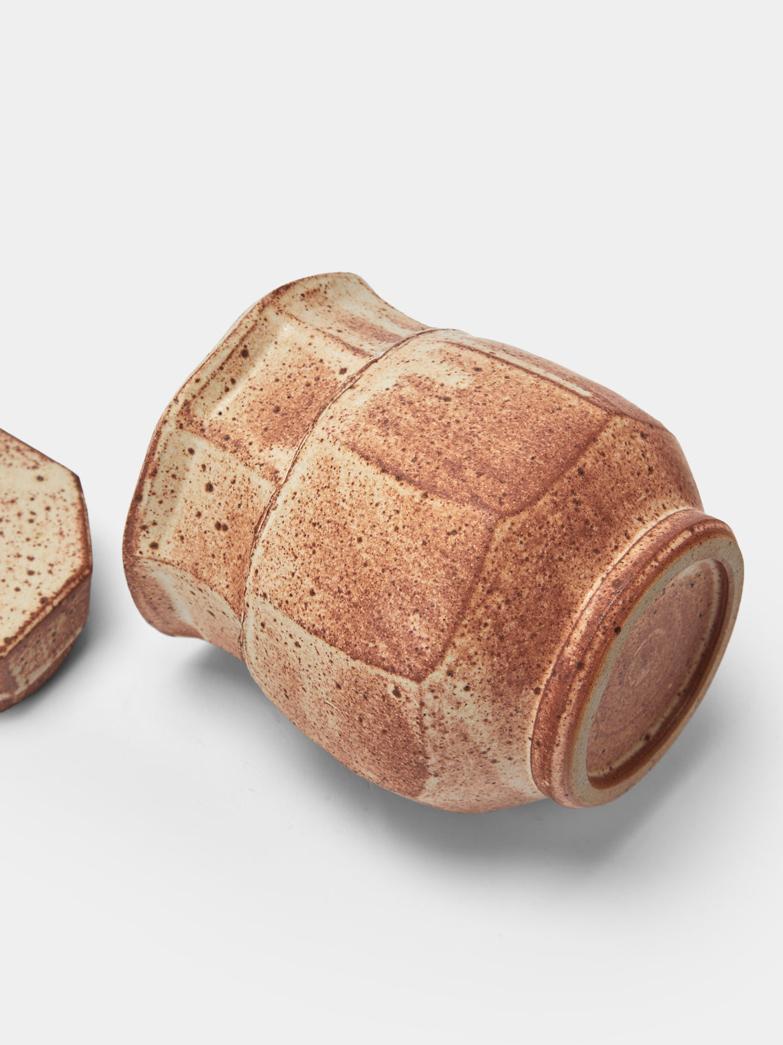 Adam Ross - Hand-Thrown Ceramic Faceted Jam Jar - Beige - ABASK