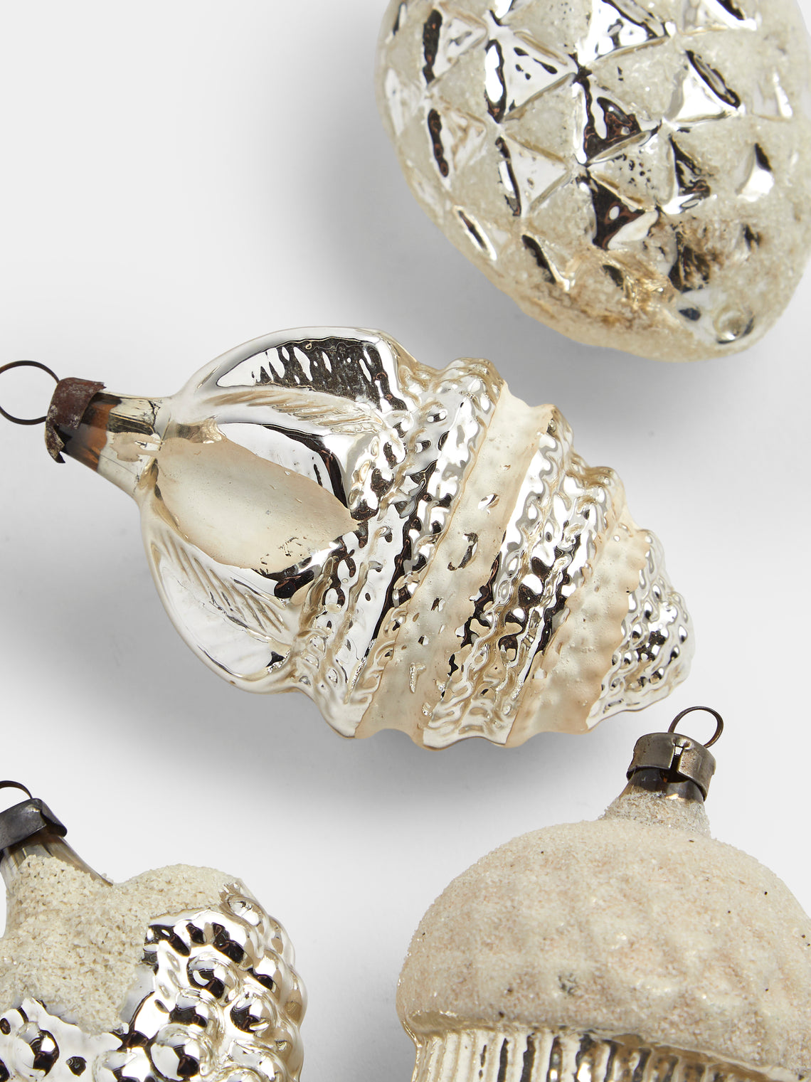 Antique and Vintage - Early-20th-Century Forest Glass Baubles (Set of 12) - Silver - ABASK