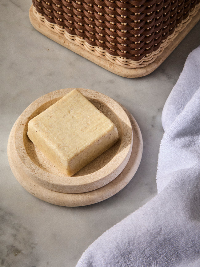 Pigment France - Courbet Travertine Soap Dish - Cream - ABASK