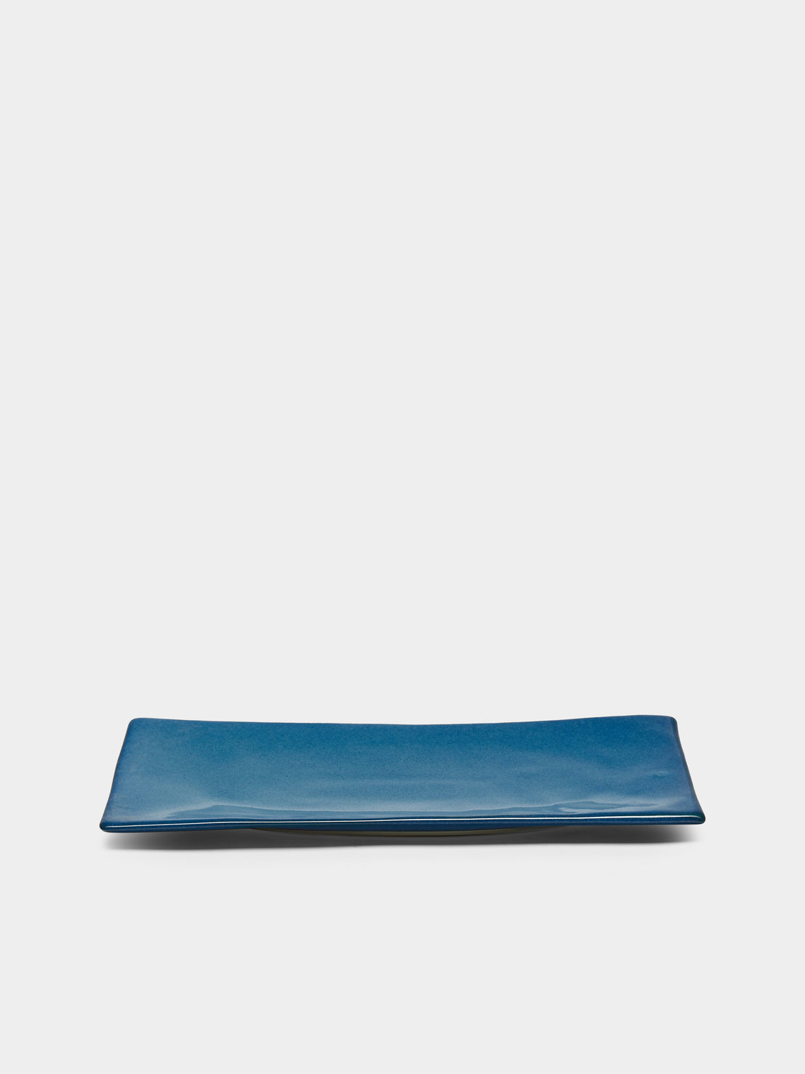 Mervyn Gers Ceramics - Hand-Glazed Ceramic Short Rectangular Sushi Plates (Set of 4) - Black - ABASK