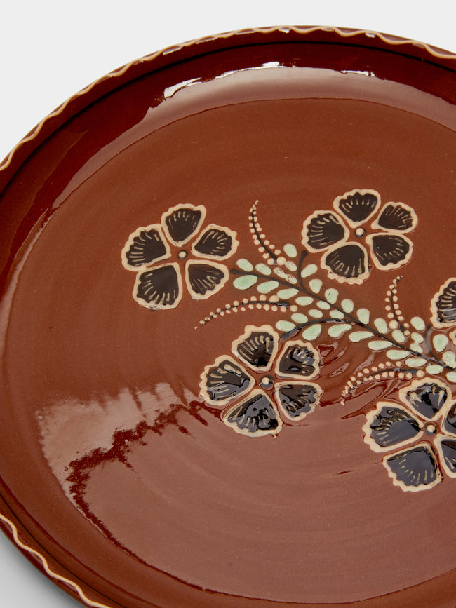 Poterie d’Évires - Flowers Hand-Painted Ceramic Dinner Plates (Set of 4) -  - ABASK