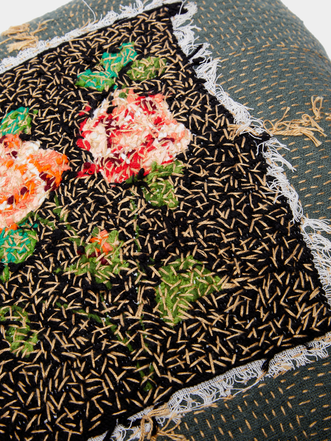 By Walid - 1920s Needlepoint Wool Cushion -  - ABASK