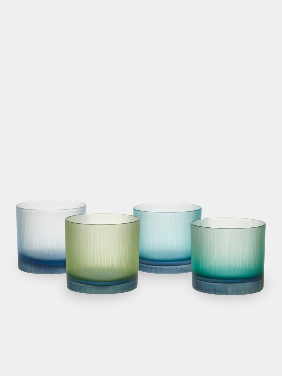 Takeyoshi Mitsui - Silence Hand-Blown Shot Glasses (Set of 4) - Blue - ABASK