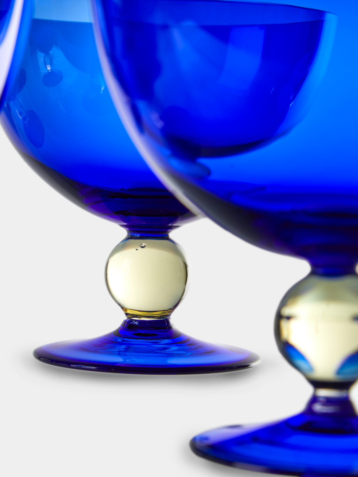 Antique and Vintage - 1950s Bohemian Glass Punch Bowl and Glasses (Set of 9) - Blue - ABASK