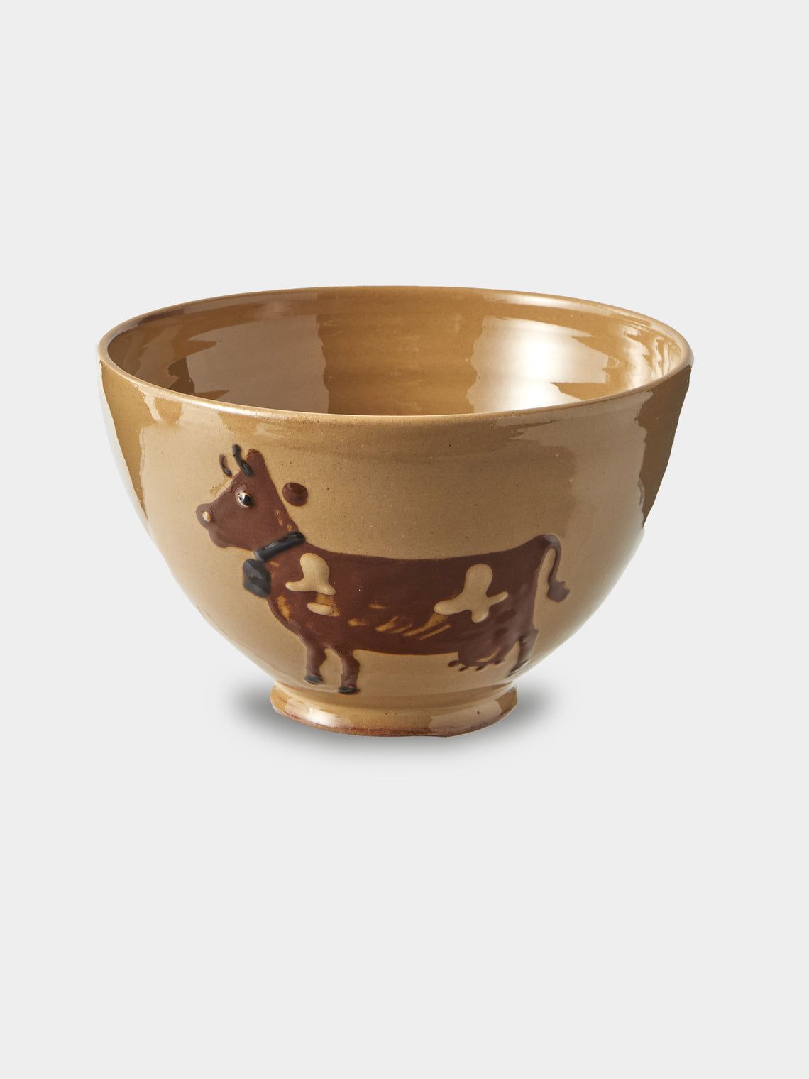 Poterie d’Évires - Cows Hand-Painted Ceramic Grand Bowls (Set of 4) - Cream - ABASK