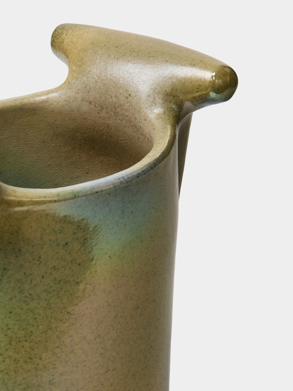 Ruth King - Hand-Built Ceramic Vase (9.5in/24cm) - Green - ABASK