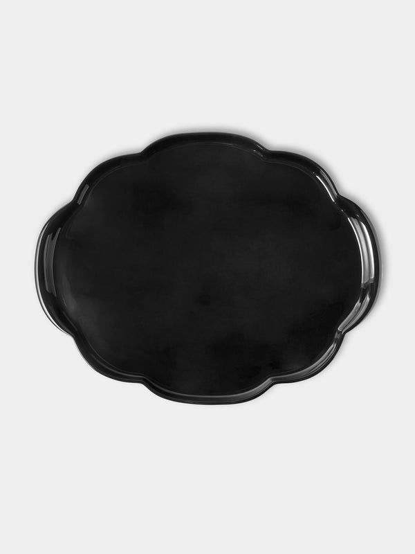 The Lacquer Company - John Derian Lacquered Large Oval Tray - Black - ABASK - 