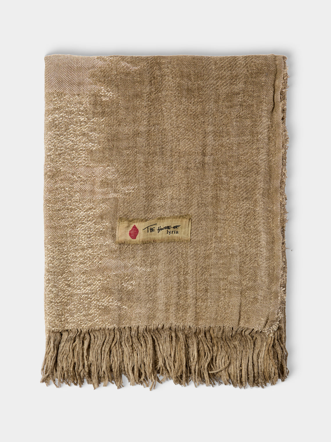 The House of Lyria - Linen-Blend Bed Blanket (110in/2.8m) - Beige - ABASK