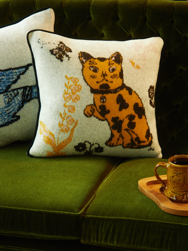 Saved NY - Le Chat Coquin Cashmere Cushion -  - ABASK