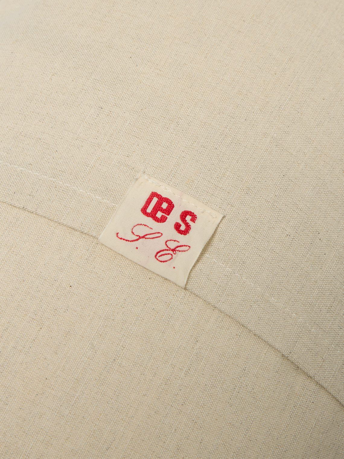Oeuvres Sensibles - Fruit Bowl Hand-Embroidered Cotton and Hemp Cushion (15.5in/40cm) - Cream - ABASK