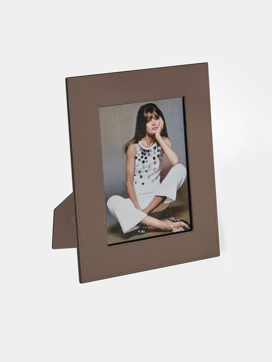 Giobagnara - Peter Leather Photo Frame (5x7") - Gray - ABASK - 