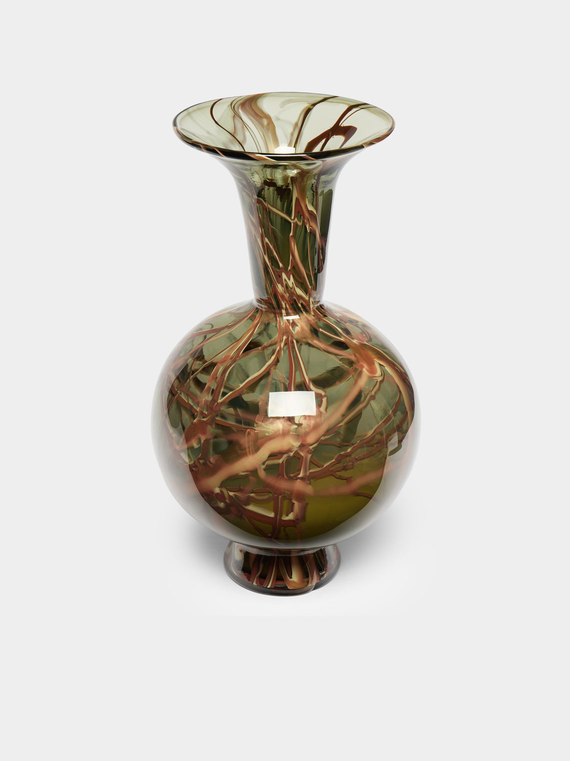 Martyn Thompson Studio - Penny Swirl Hand-Blown Glass Vase (17.5in/44cm) - Gray - ABASK - 
