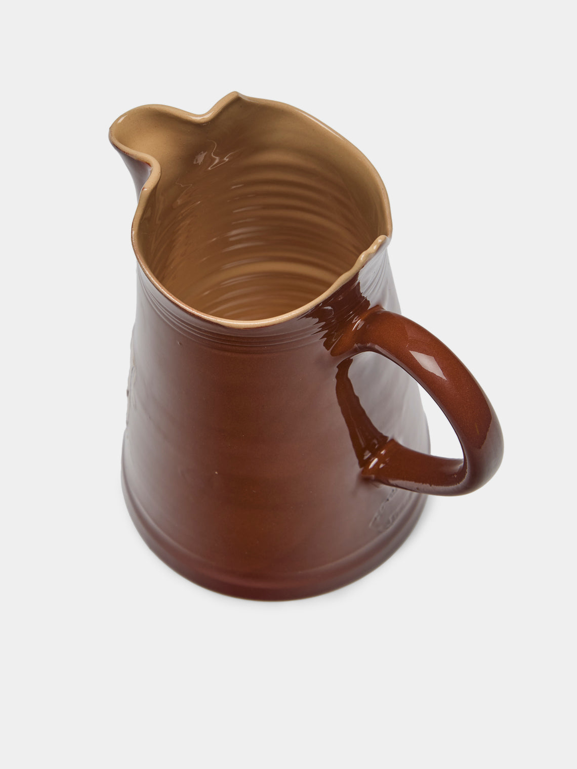 Poterie d’Évires - Cows Hand-Painted Ceramic Large Milk Jug - Light brown - ABASK