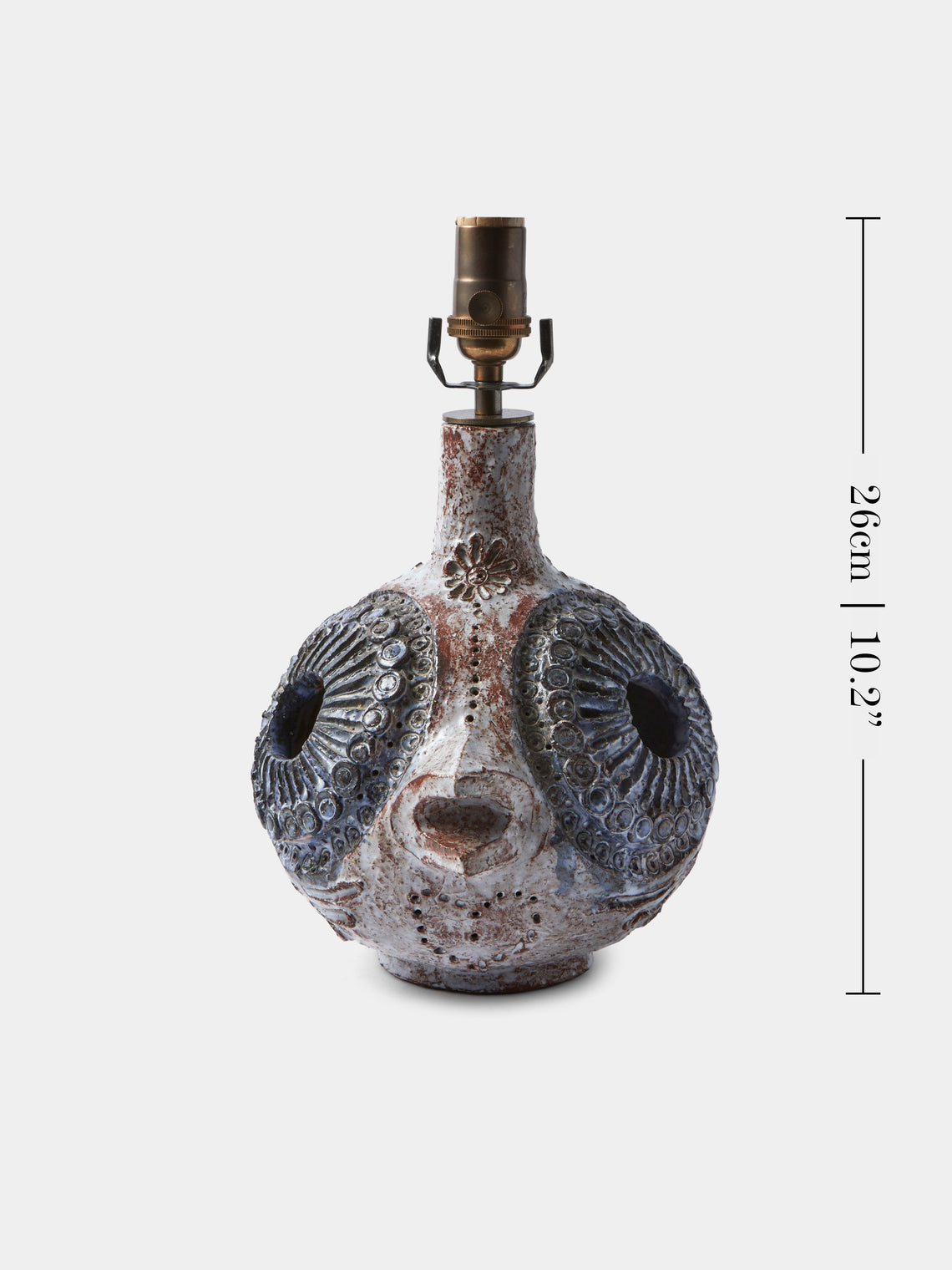Antique and Vintage - 1970s Fish Ceramic Table Lamp - Gray - ABASK