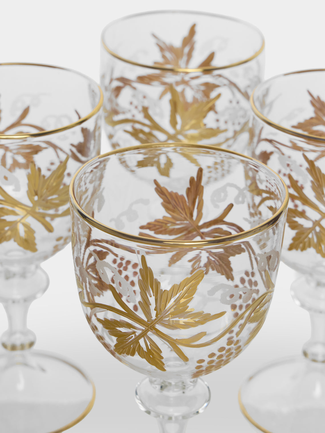 Alya Tannous - | Set of 6 | Vines Red Wine Glasses - Gold - ABASK