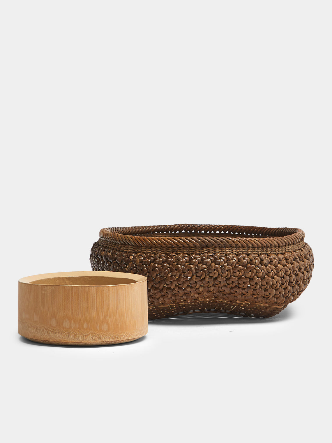 Junpei Kawaguchi - Hand-Braided Rattan Flower Basket - Brown - ABASK