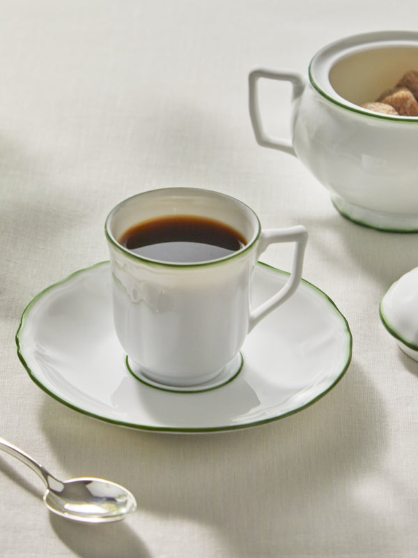 Raynaud - Touraine Hand-Painted Porcelain Coffee Cup and Saucer -  - ABASK