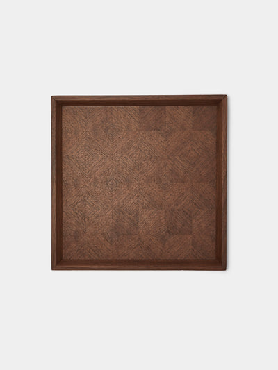 Mori Kougei - Poke Walnut Square Tray (10.5in/26.5cm) - Brown - ABASK - 