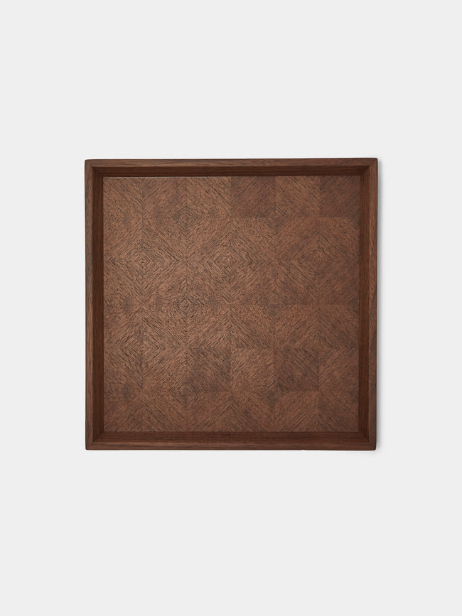 Mori Kougei - Poke Walnut Square Tray (10.5in/26.5cm) - Brown - ABASK - 
