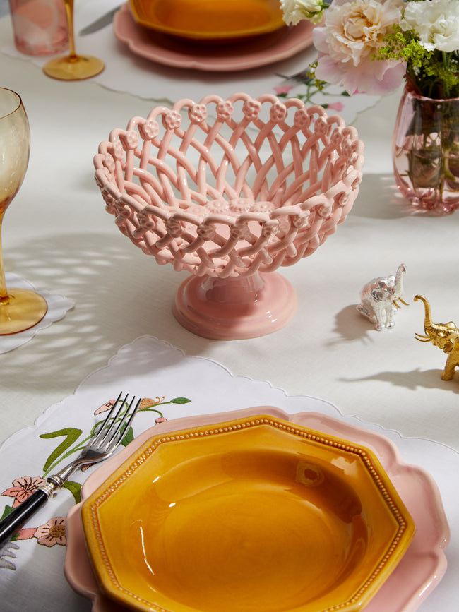 Maison Pichon Uzès - Hand-Glazed Ceramic Braided Raised Bowl -  - ABASK
