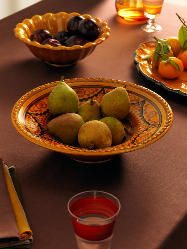 Poterie de Cliousclat - Hand-Painted Slipware Large Serving Bowl -  - ABASK