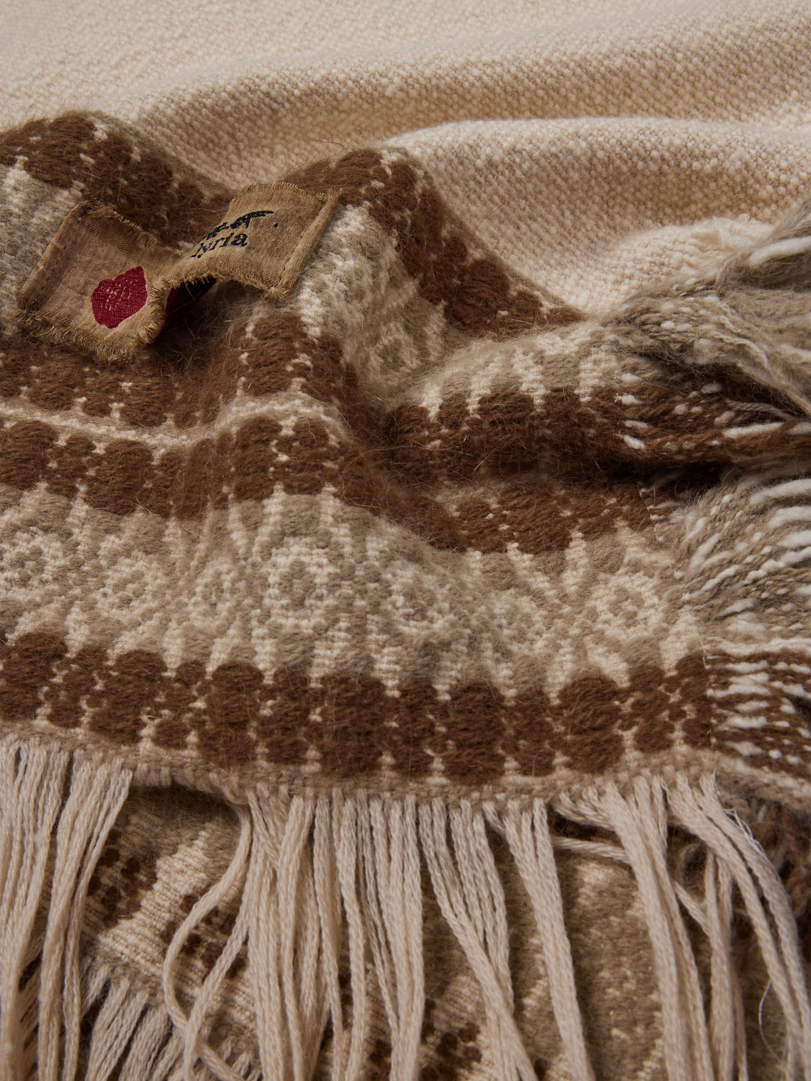 The House of Lyria - Belize Wool and Cashmere Throw (78.5in/2m) - Cream - ABASK