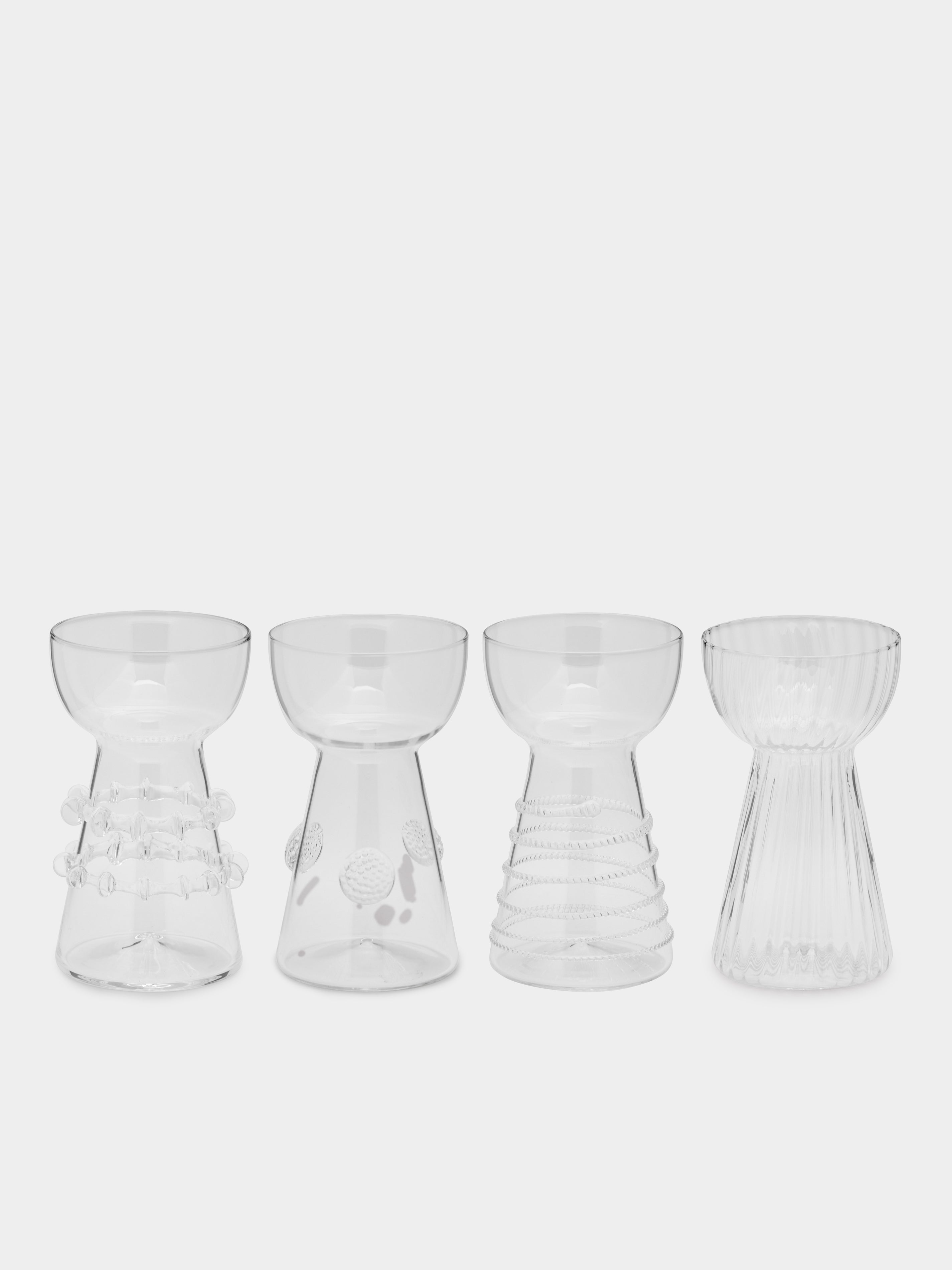 Abask - Hand-Blown Glass Bud Vases – 5in/13cm (Set of 4)