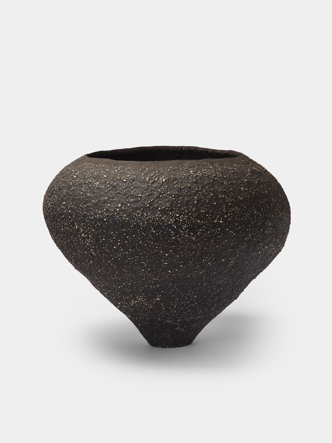 Sara Bergami - Hand-Formed Chamotte Stoneware Vase - Black - ABASK - 