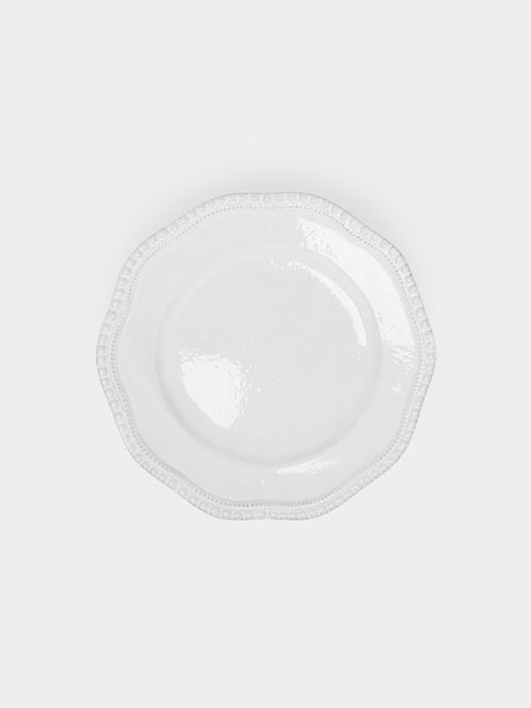 Astier de Villatte - Clarabelle Hand-Glazed Ceramic Salad / Dessert Plate – 9in/22.5cm (Set of 2) - White - ABASK - 