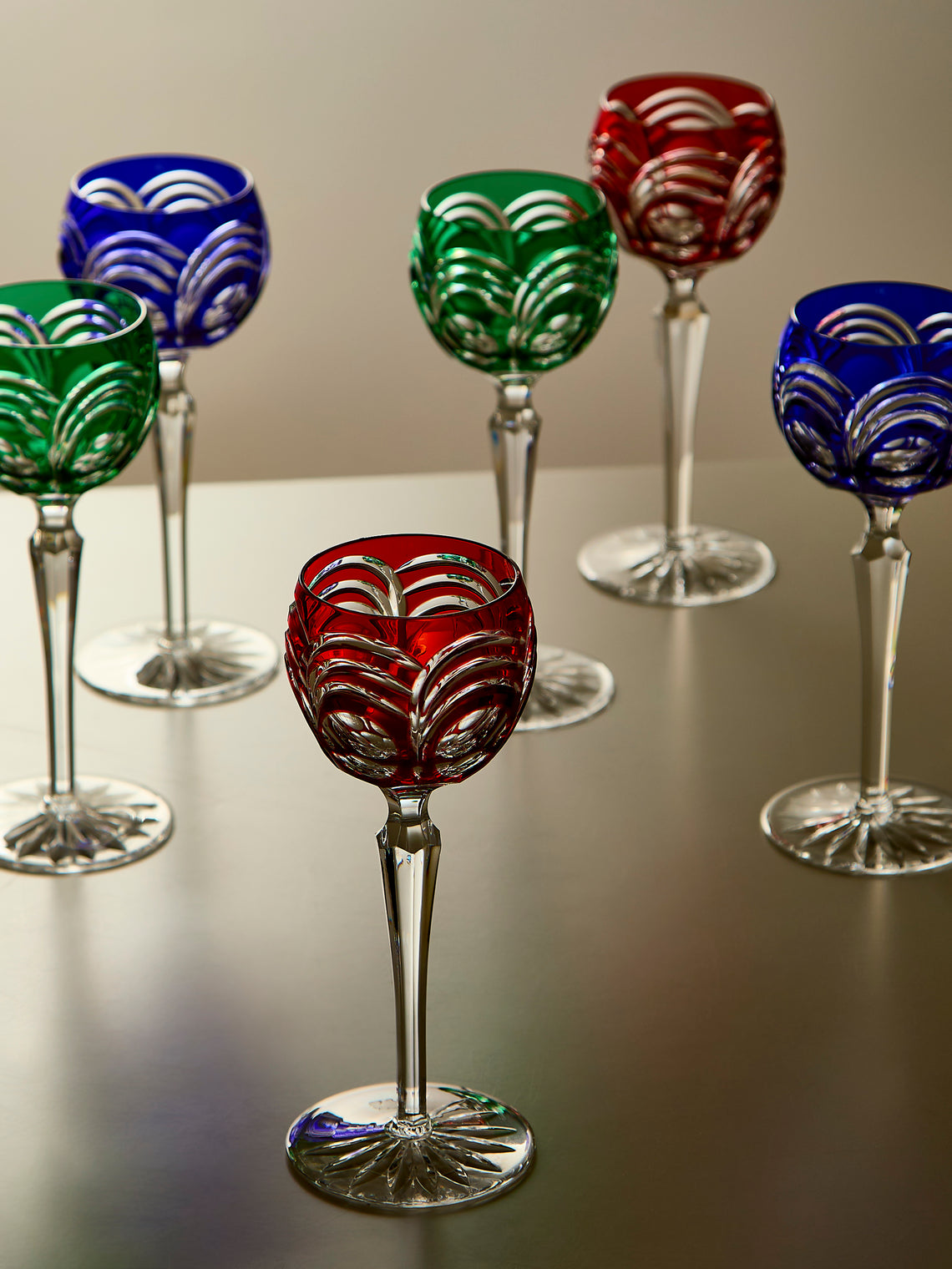 Antique and Vintage - 1970s Crystal Wine Glasses (Set of 6) - Multiple - ABASK