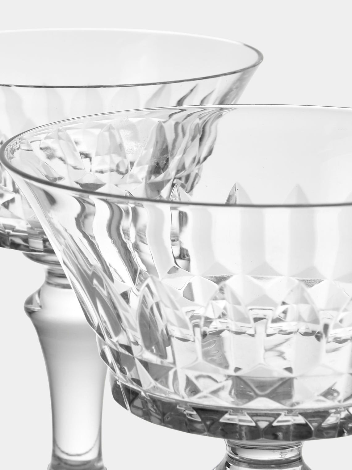 Antique and Vintage - 1990s Baccarat Crystal Champagne Coupes (Set of 12) - Clear - ABASK