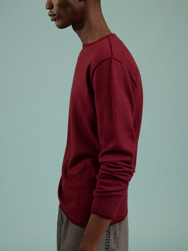 Denis Colomb - Fuzzy Brushed Cashmere Crew-Neck Sweater | Size: M - Red - ABASK