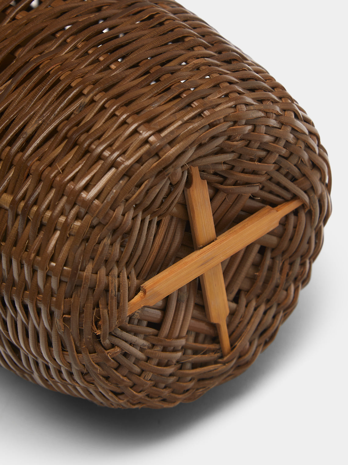 Junpei Kawaguchi - Handwoven Rattan Basket with Handle - Brown - ABASK