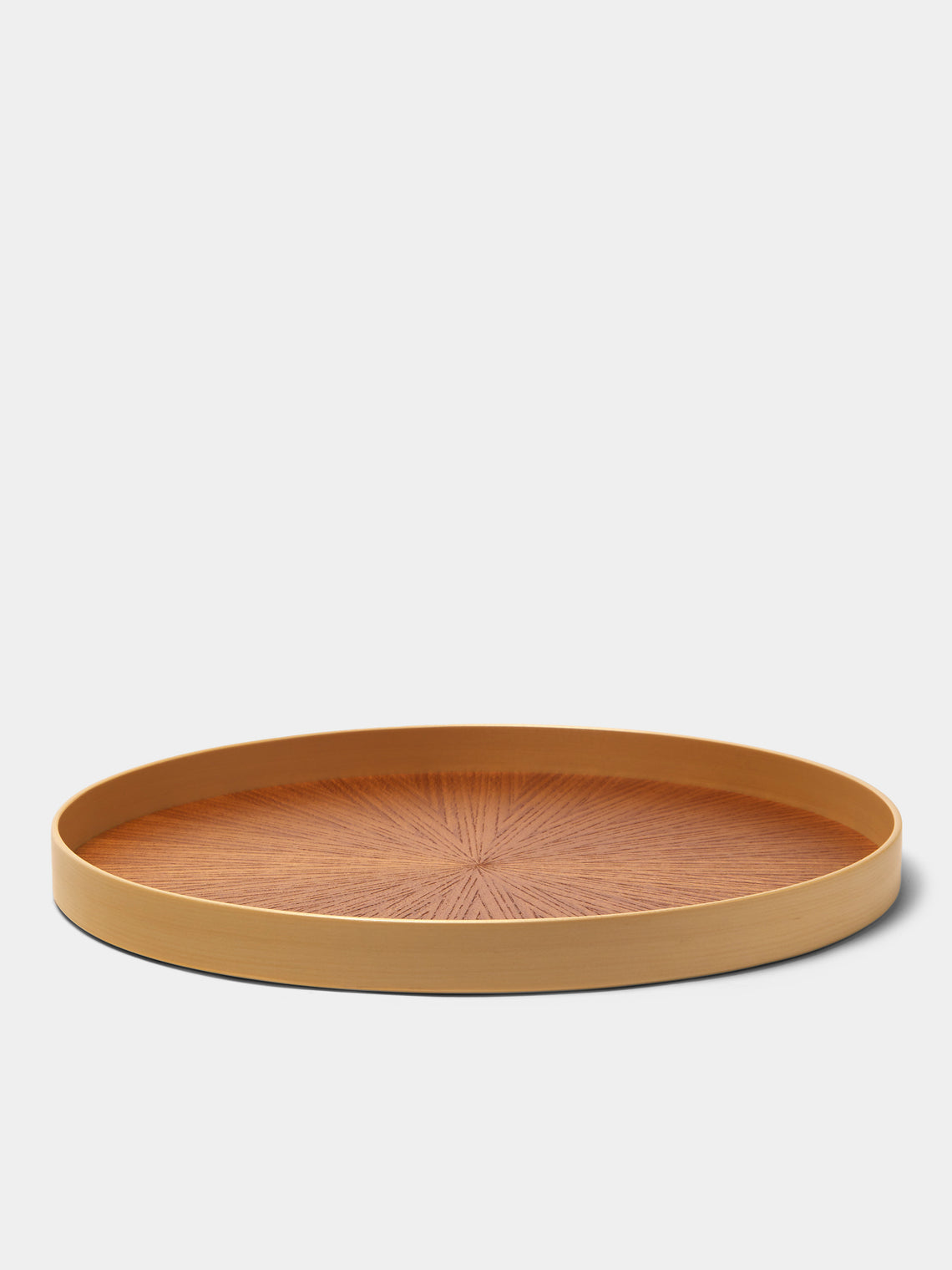 Mori Kougei - Rays Zelkova Wood Round Tray (11in/28cm) - Yellow - ABASK