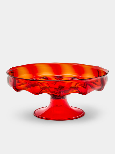 Antique and Vintage - 1920s Vittorio Zecchin Murano Glass Serving Bowl - Red - ABASK - 