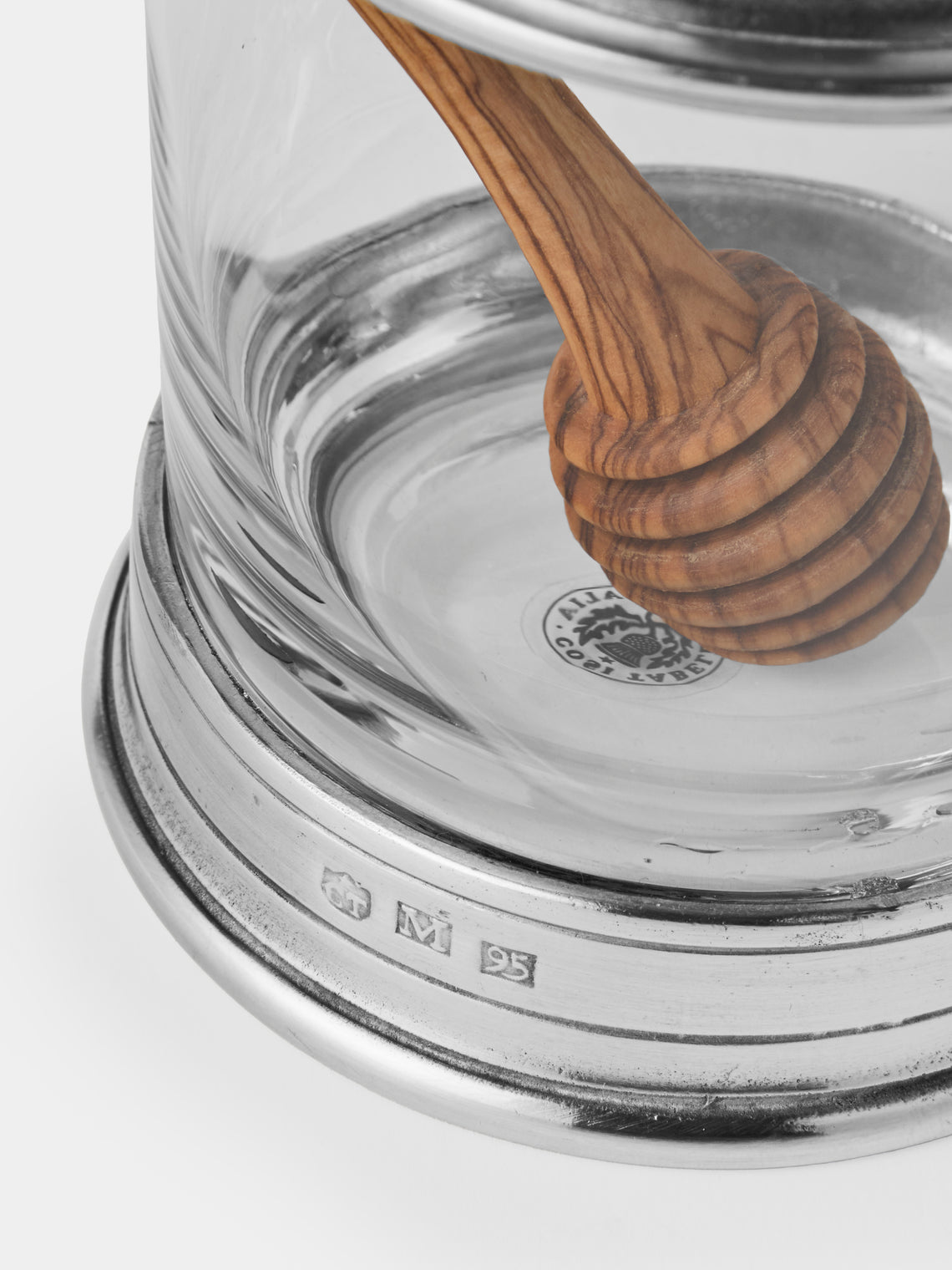 Cosi Tabellini - Sirmione Pewter Honey Pot with Drizzler - Silver - ABASK