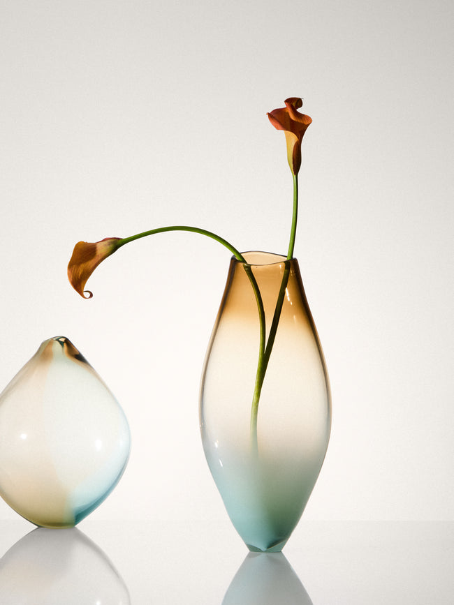 Michèle Oberdieck - Nord Tawny Hand-Blown Glass Vase (15.5in/39cm) - Multiple - ABASK