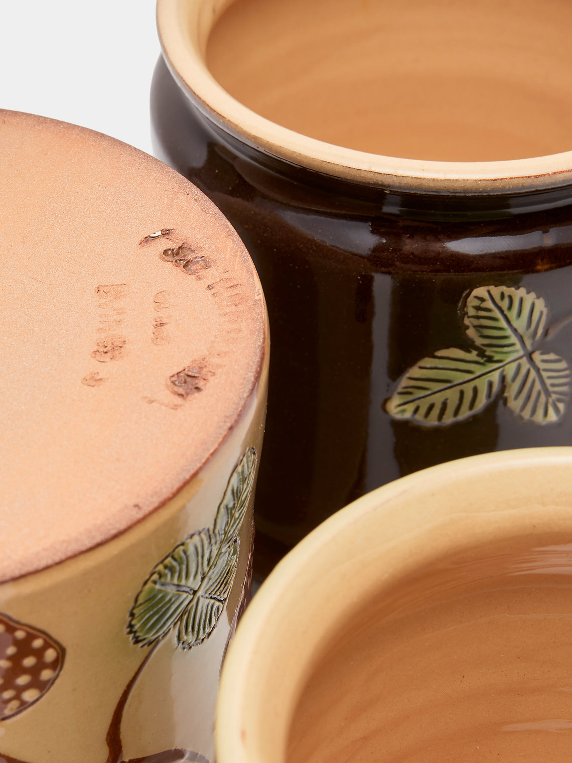 Poterie d’Évires - Fruits Hand-Painted Ceramic Confiture Pots (Set of 3) - Multiple - ABASK