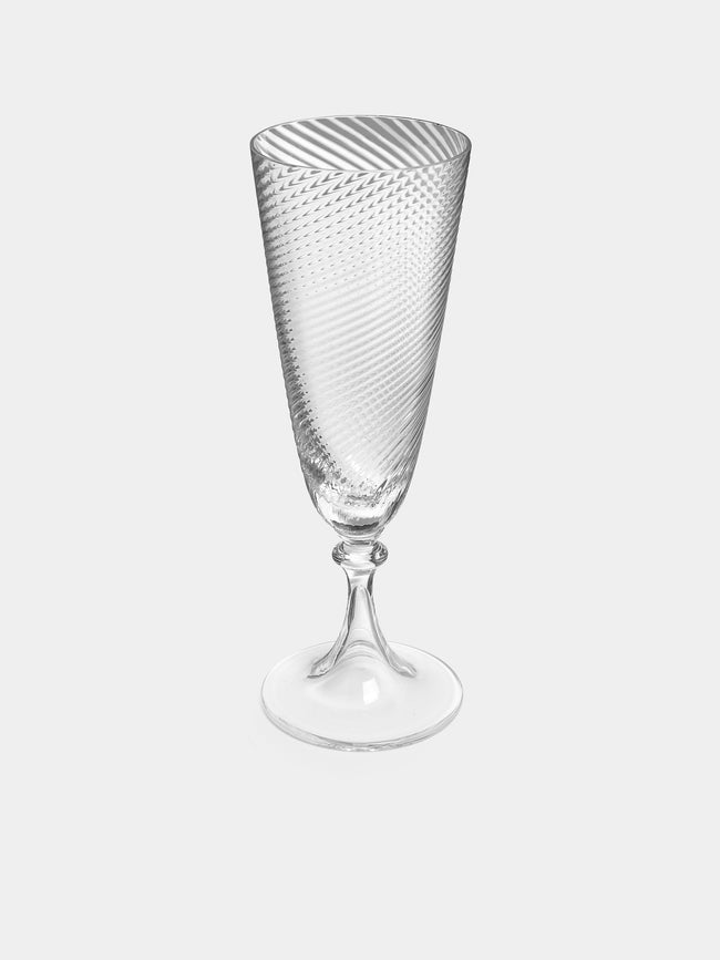 NasonMoretti - Torse Hand-Blown Murano Glass Champagne Flute - Clear - ABASK - 