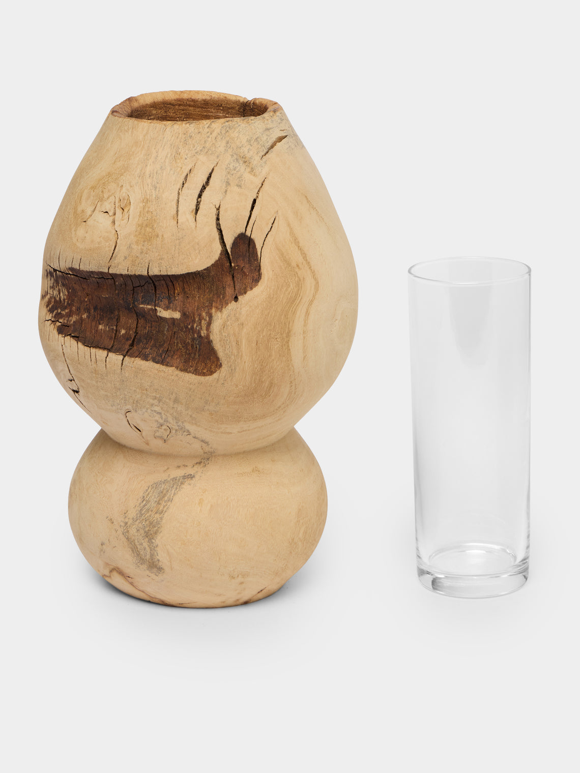 Thursday Furniture - Hand-Turned Fig Vase (9in/23cm) - Natural - ABASK