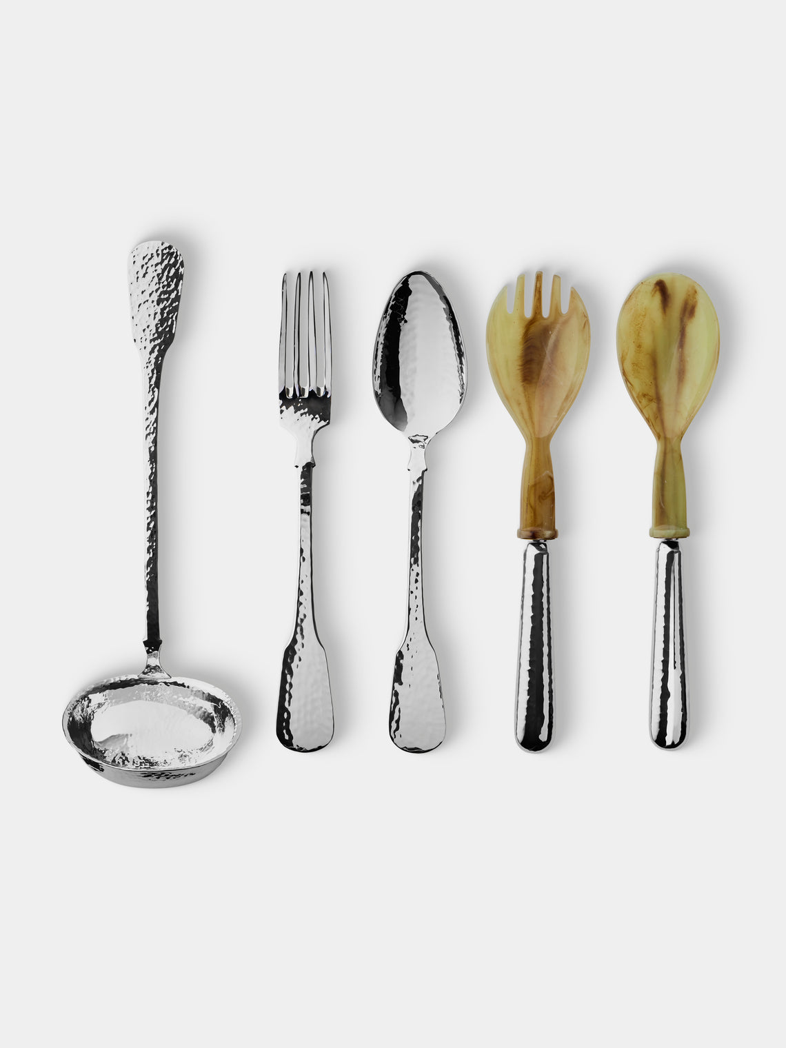Pampaloni - Troia Silver-Plated Serving Utensils (Set of 5) - Silver - ABASK - 