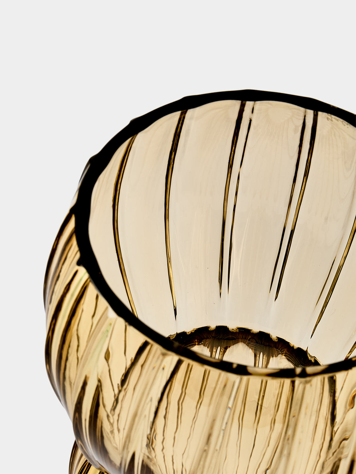 Yali Glass - Wave Hand-Blown Murano Glass Lantern - Brown - ABASK