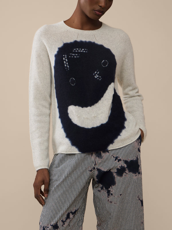 Suzusan - Face Shibori Cashmere Seamless Sweater | Size: S - Gray - ABASK