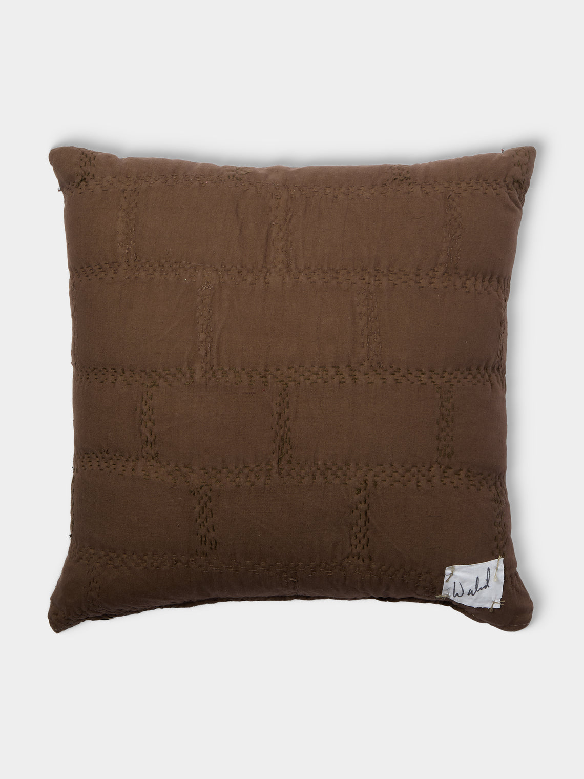 By Walid - 19th-Century Needlepoint Wool, Linen and Cotton Cushion (19.5in/50cm) - Multiple - ABASK