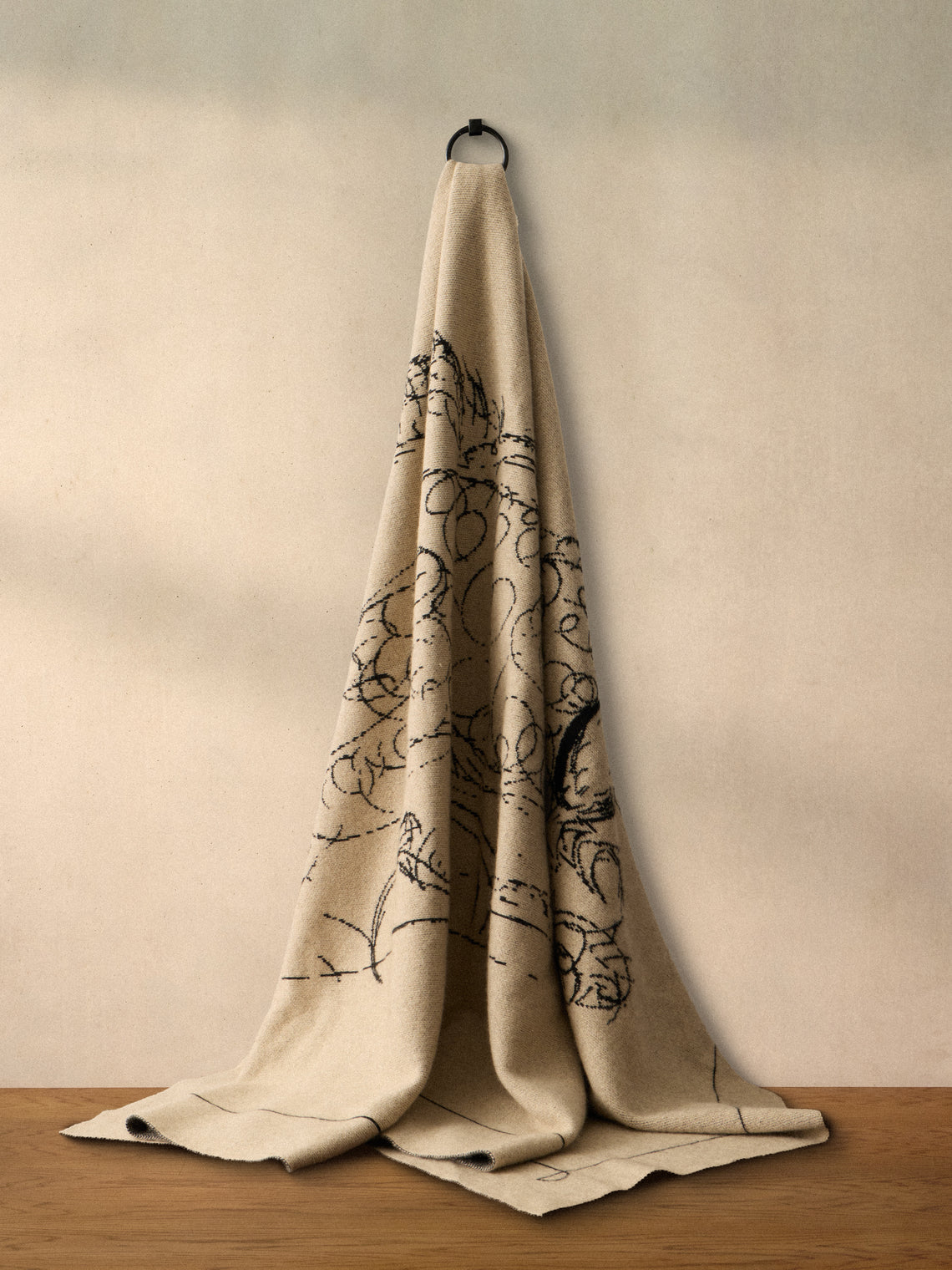 Saved NY - Dynamism Dog Cashmere Throw (79in/2m) - Beige - ABASK