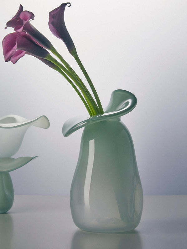 Oog Objects - 12 Hand-Blown Glass Vase (10in/26cm) - Green - ABASK