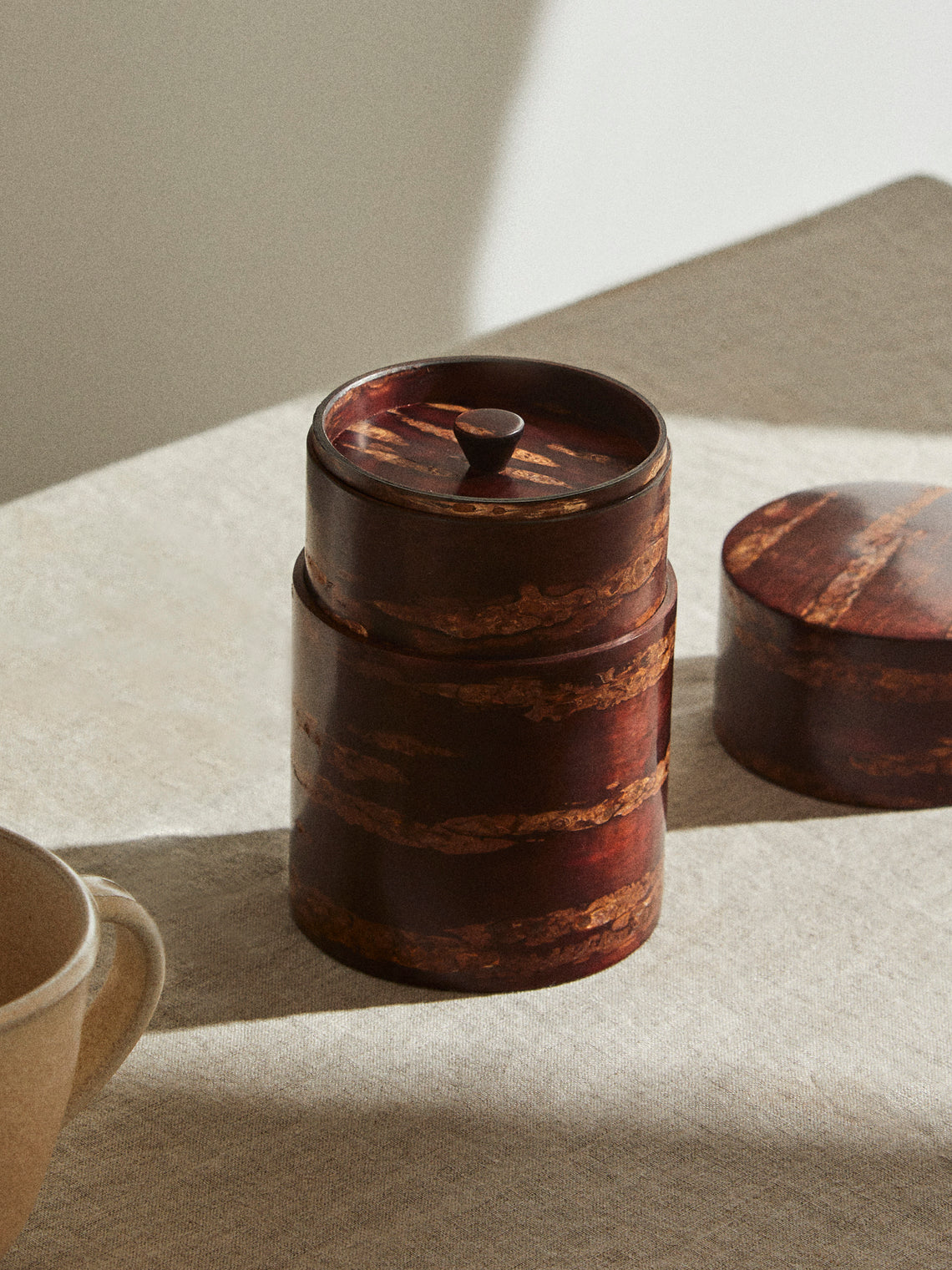 Denshiro - Polished Cherry Bark Tea Canister - Brown - ABASK